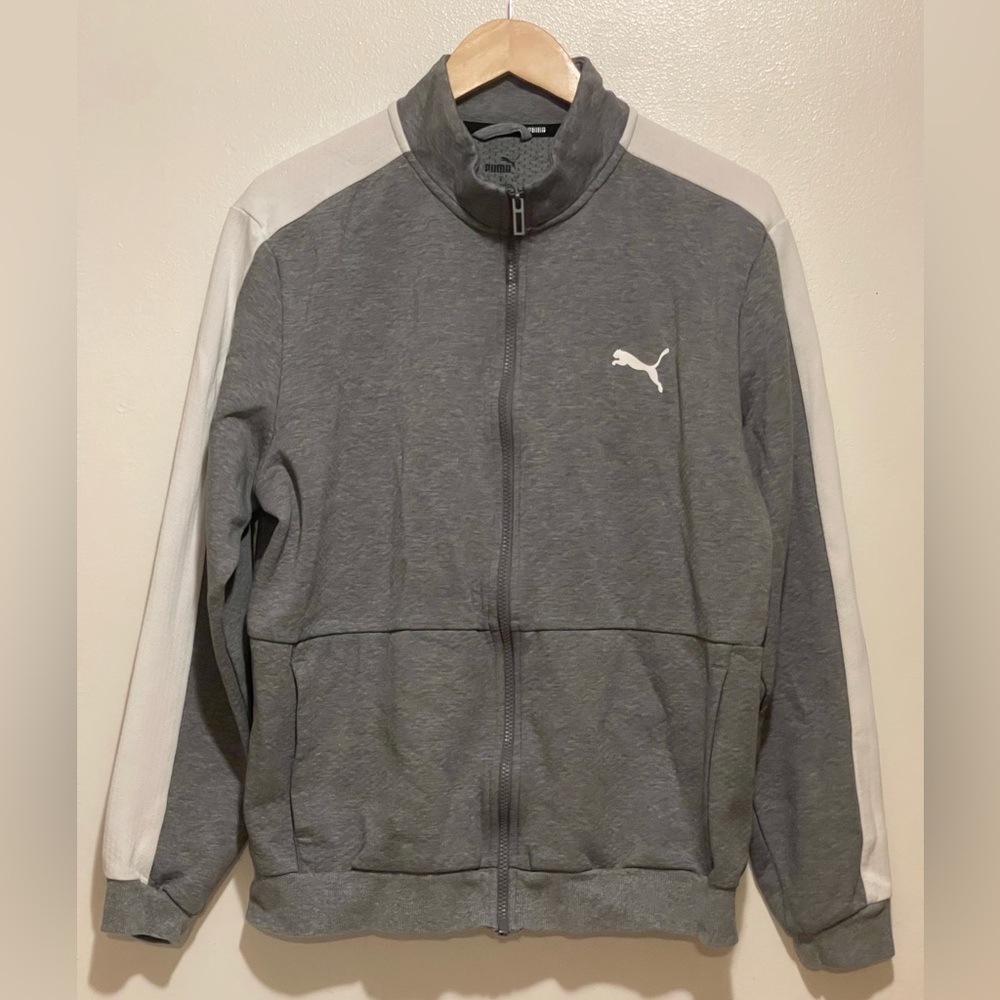 Puma white and Heather Gray Knit Fabric